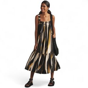 Anthropologie Square-Neck Waistless Midi Dress